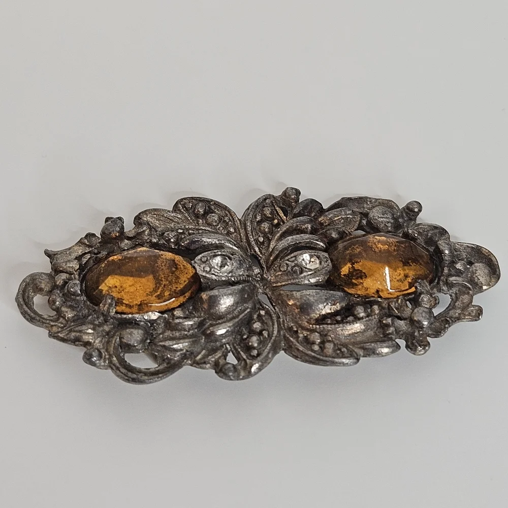 Vintage/antique signed Paul Sargent 24k plated gold brooch pin